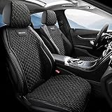 適合スズキ クロスビー シートカバー 前席 麻 通気性 カーシートカバー シート プロテクター おしゃれ 運転席 助手席 2席 黒