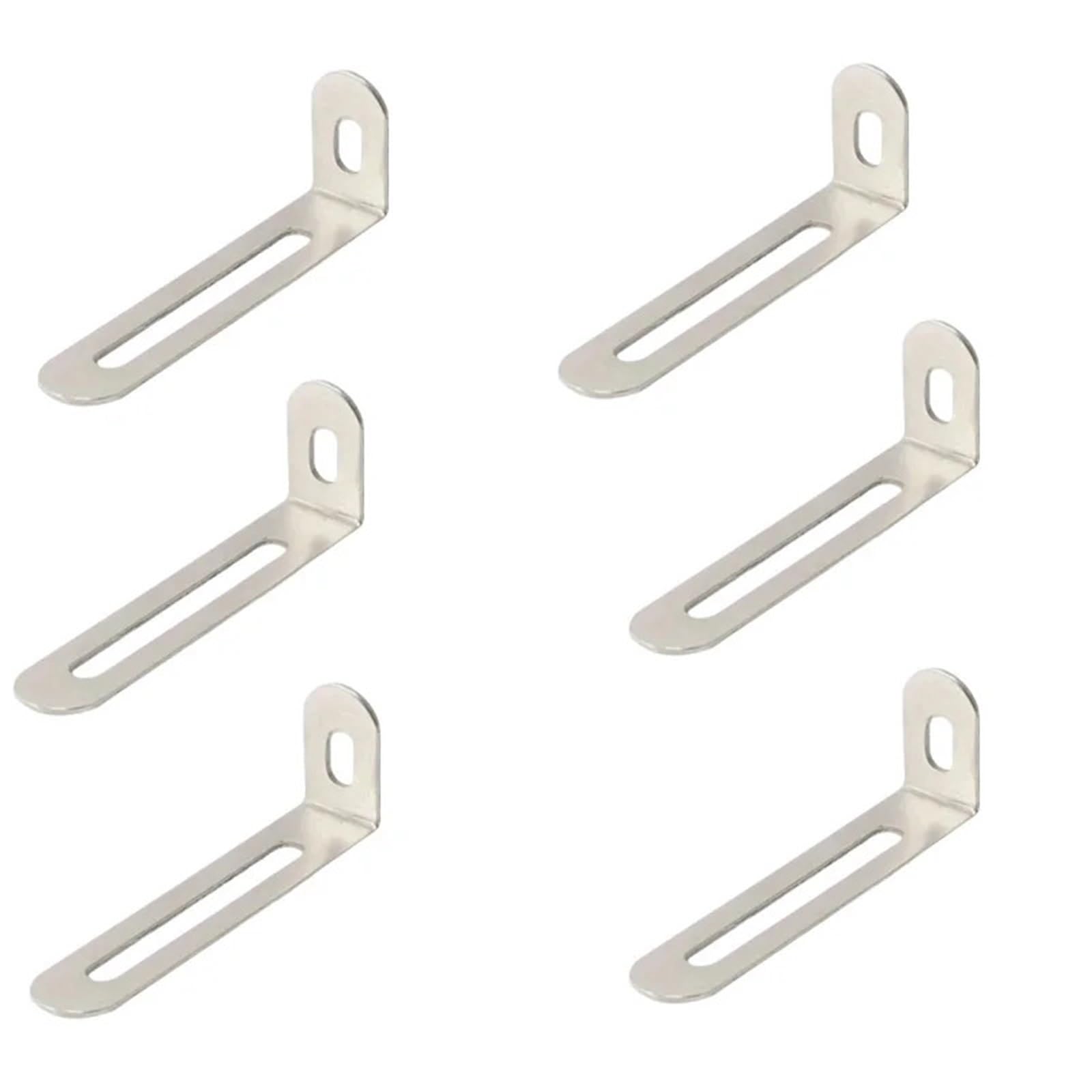 Rgoemhj Silver-6Pcs 6/12Pcs With Long Hole Corner Codes, Adjustable Angles, Suitable For Fixing Furniture, Tables, Chairs, Etc Suitable For Shelves And Tables(Silver-6Pcs)
