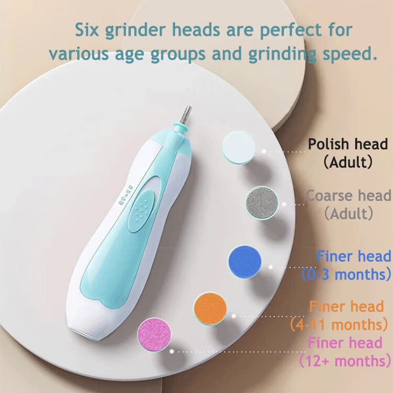 PandaEar Baby Nail Trimmer, Electric Baby Nail Clippers Safe Baby Nail File Kit with Extra 6 Replacement Pads (Blue) - Image 4