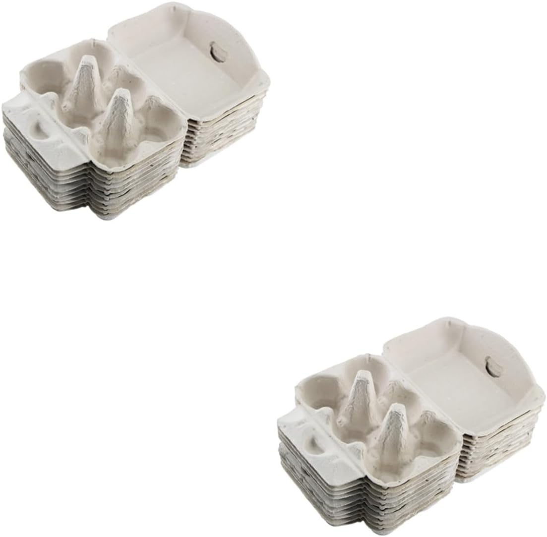 3 Sets 10pcs Pulp Egg Tray Egg Holders Egg Trays Eggs Refrigerator Fresh Egg Holder Egg Flats Paper Egg Storage Rack Egg Dispenser Cell Egg Box Egg Rack Carton Travel (Light Greyx2p
