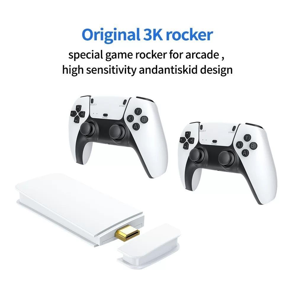 Console di Gioco Retro Senza Fili, Console Retro Wireless 4K, Set con 2 Controller Neri, Dongle HDMI, 9 Emulatori Integrati, 20.000+ Giochi Preinstallati, Versione 2026 (128G With 40000Games White)