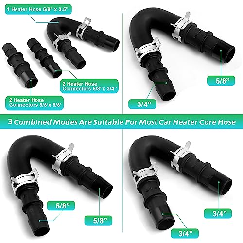 Novino RH-004 Engine Heater Core Bypass Kit With 5/8 Inch 3/4 Inch Hose,Compatible With Gm Chevy Silverados Tahoes Yukons Honda Civic Ford Jeep,Replacement thumb #2
