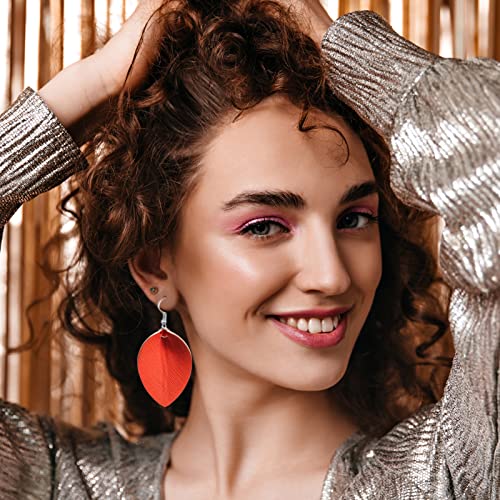 Gushu 30 Pairs Leather Earrings For Women Sets Leopard Drop Leather Earrings Multipack Colorful Leaf Teardrop Dangle Earrings Bulk For Girls Double-Side Printed… #TOP4