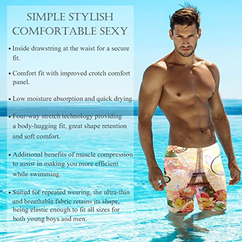Swim Jammers de secado rápido hombre bañador elástico Effiel Tower 3