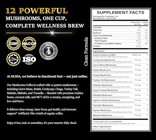 DLNIA Instant Organic Mushroom Coffee Review