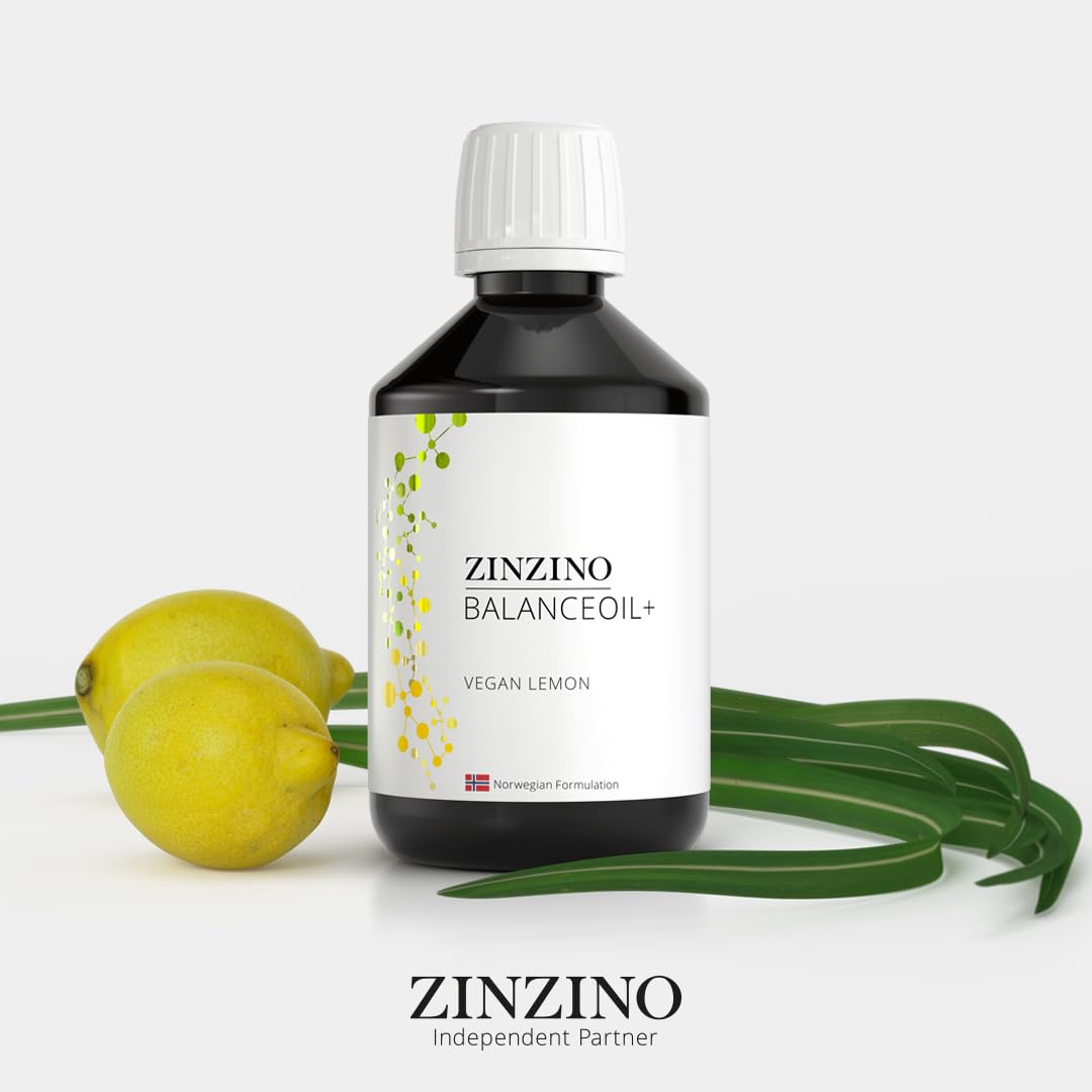 ZinZino BalanceOil+ Wegański olej z alg z Omega-3 3046 mg, Omega-9, Witamina D3, Tokoferol, DHA, EPA z olejem z nasion nawrotu polnego Ahiflowe, 300 ml
