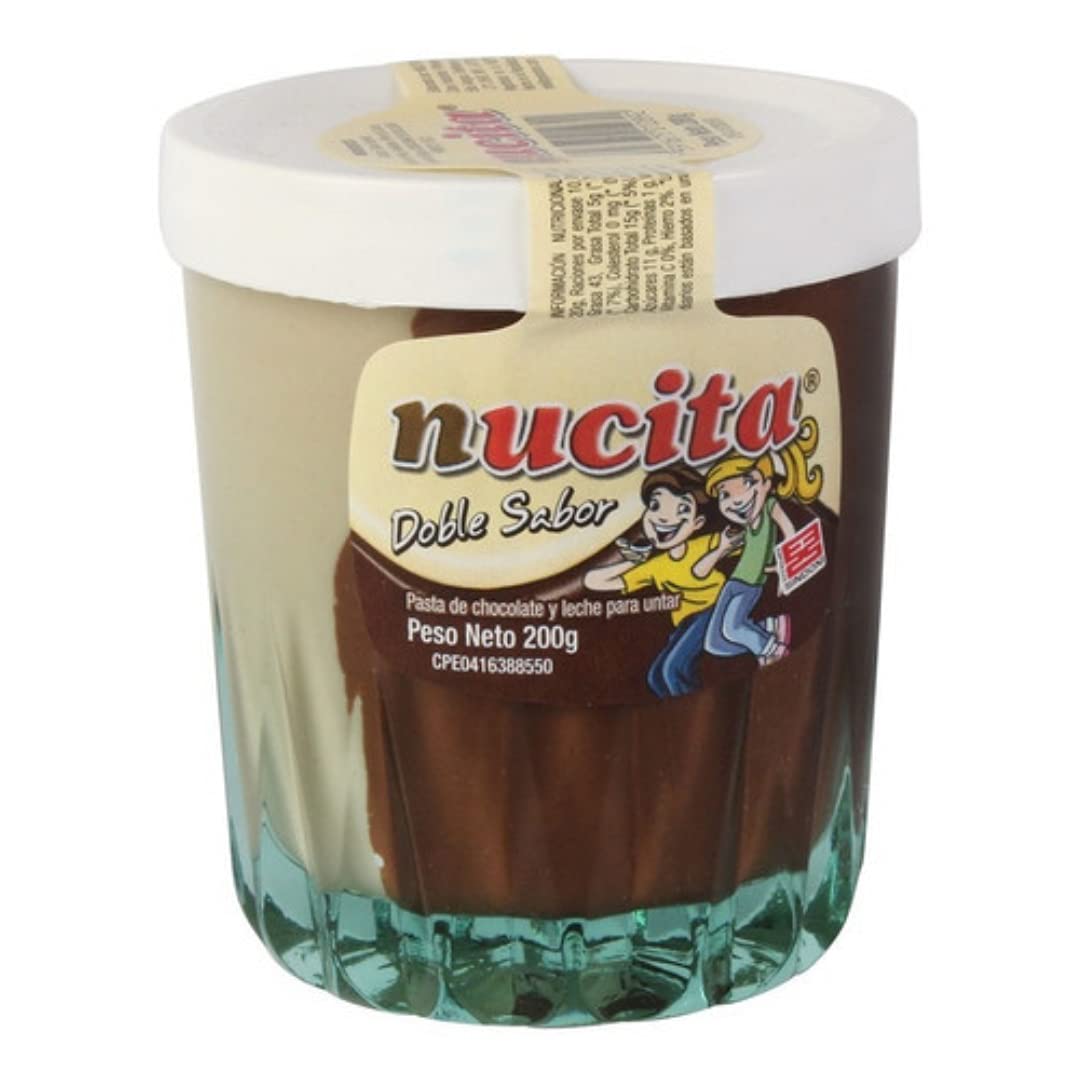 Sindoni Nucita Doble Sabor Chocolate Con Leche Dulce Venezolano Vaso 200 Gr. Spreadable Chocolate Double Flavor Double Cream With Hazelnut Chocolate And Milk In Glass Jar, Venezuelan Candy Food