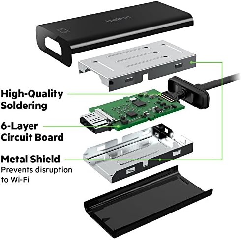 Belkin F2CU038BTBLK HDMI Female to USB-C Male Adapter (4k at 60Hz, 4096X2160) - Black