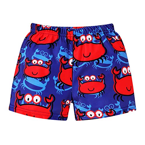Toddler Baby Boys Girls Swim Trunks Swimsuit Bathing Suit Beach Shorts Infant Animal Pattern Shorts Pants (Crab-Red, 2-3 Y)