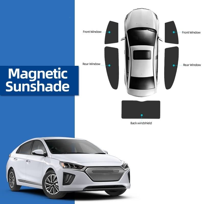Auto Zijruit Zonneschermen Voor H-yundai Ioniq Electric 2020-2023, Voor- En Achterblokkering Uv-Stralen, Waterdichte Zijruitbeschermers Accessoires,B/2 Rear Doors