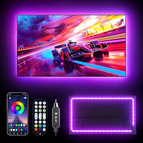 Image of LED Lights for TV,RGB TV Backlight Behind,16.4ft LED Lights for 45-75 Inch TVs,Music Sync Bluetooth APP & Remote Control USB Powered Strip Lights for Bedroom Xmas Home Decor