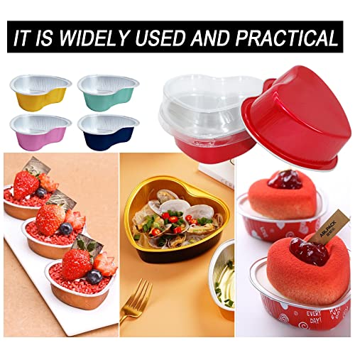 Letskab 3.4Oz Baking Cups With Lids Aluminum Foil Muffin Liners Cupcake Disposable Muffin Tins Cupcake Mini Aluminium Foil Baking Cups For Catering Gathering Club Wedding Party (Blue, 50 Sets) #TOP5