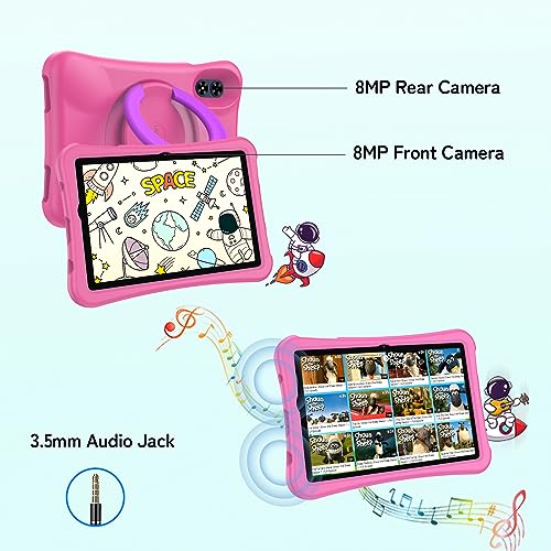 Image of UMIDIGI Kids Tablet, Android 13 Tablet for Kids, 10.1 inch G2 Tab Kids, 8(4+4) GB RAM 64GB ROM Up to 1TB, Children's Tablet with Parental Control, BT 5.0, WiFi 6, Learning Tablet for Kids (Pink)