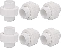 Lswteiz 6-Pack 3/4" PVC Union Couplings Socket x Socket Schedule 40 EPDM O-Rings - Leak-Proof Fittings for Plumbing & Irrigation
