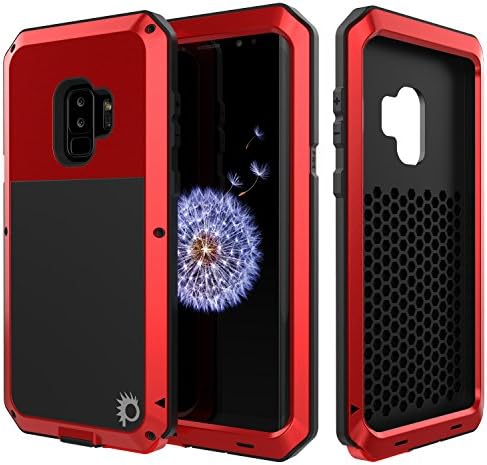Galaxy S9 Plus Metal Case, Heavy Duty Military Grade Armor Cover [Shock Proof] Hybrid Full Body Hard Aluminum & TPU Design [Non Slip] W/Prime Drop Protection for Samsung Galaxy S9+ [Red]