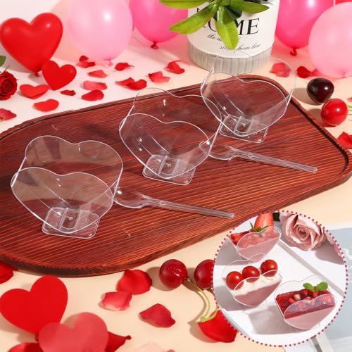 50% OFF Juego de 100 tazas de postre corazón desechables