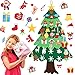 YILEEY Arbol de Navidad del Fieltro 127cm, Decoracion Navidad, Árbol de Navidad de Fieltro con 36 Adornos Extraíbles, Arbol de Navidad para niños, árbol de Navidad Simple Navidad decoración casa.