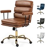 WENTUM Leather Office Chair with Wheels,...