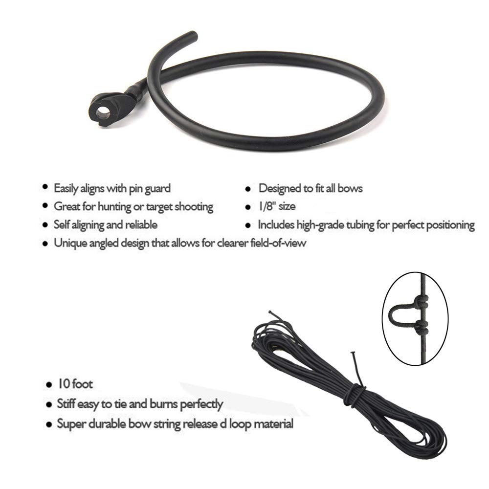 SHARROW Set di Accessori per Arco Compound con Mirino a 5 Pin, Riposo Freccia, Stabilizzatore, Peep Sight, Bow Sling, Corda D-Loop