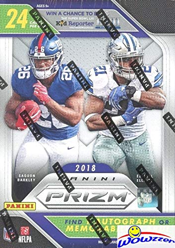 2018 Panini Prizm NFL Football EXCLUSIVE Factory Sealed Retail Box with AUTOGRAPH or MEMORABILIA Card! Look for RCs & Autos of Baker Mayfield, Saquon Barkley, Sam Darnold, Josh Rosen & More! WOWZZER!