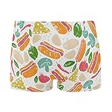 Dallonan Herren Schwimm-Boxershorts, Hot Dogs und Gemüse, schnelltrocknend, sportlicher Badeanzug, Hot Dogs und Gemüse, XXX-Large