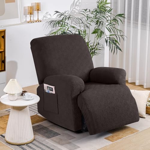 Timeles Recliner Covers Recliner Chair Covers Reclining Couch Covers Sofa Slipcovers Stretch Soft Washable (Single-Seater, Dark Chocolate) by Timeles - Image 7