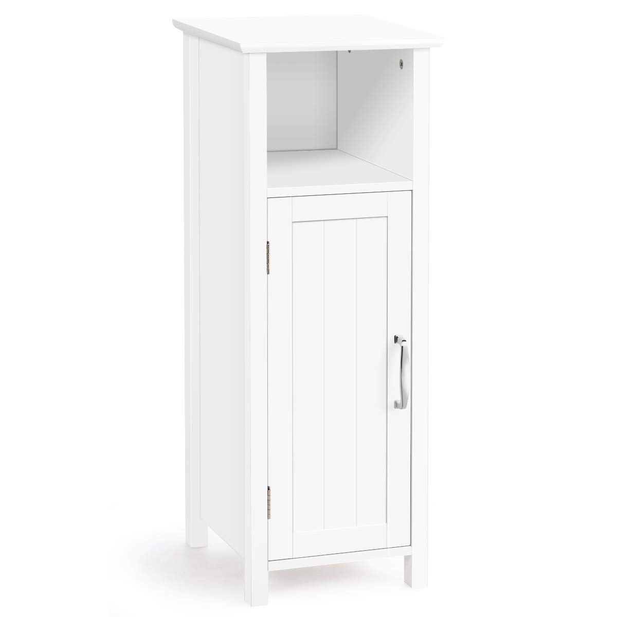 GLACER Small Cabinet, 1 Door & Adjustable Shelf, Multi-Room Storage - Bathroom, Living Room, Kitchen or Entryway, 12 x 12 x 31.5 inches (White)