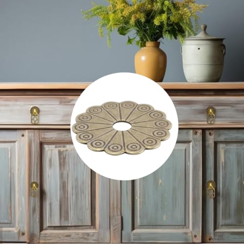 Durlo 12 Stück runde Messing-Rückplattenscheiben, antike Bronzedichtung, klassische Möbelbeschläge für Schubladen, Kommoden, Schrankdekoration