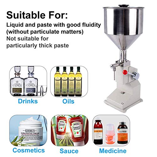 SUSEMSE abfüllmaschine manuelle Flüssigkeitsfüllmaschine, Paste Flaschenfüllmaschine 5â50 ml Abfüllmaschine Flaschenfüller für Wasser Ãl â A03 – Bild 8