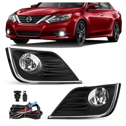 Misakomo Fog Lights - Front Fog Lamps Assembly Compatible with Nissan Altima 2016 2017 2018 - Fog Light Replacement Kit Replacement for NI1038139, NI1039139, 622579HS0A, and 622569HS0A