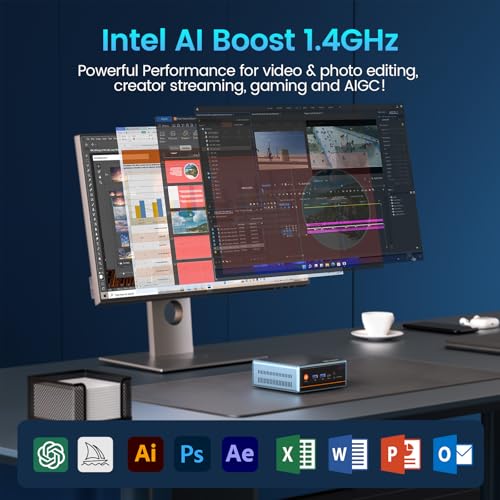 Image of PELADN Mini PC, Core Ultra 5 125H (Up to 4.5GHz, 14C /18T) Desktop Computer M.2 PCIe 4.0 512GB SSD 32GB Dual DDR5 5600MHz Dual LAN 2.5G WiFi6 /Bluetooth3.2 /Type-C USB4.0 for Home Office