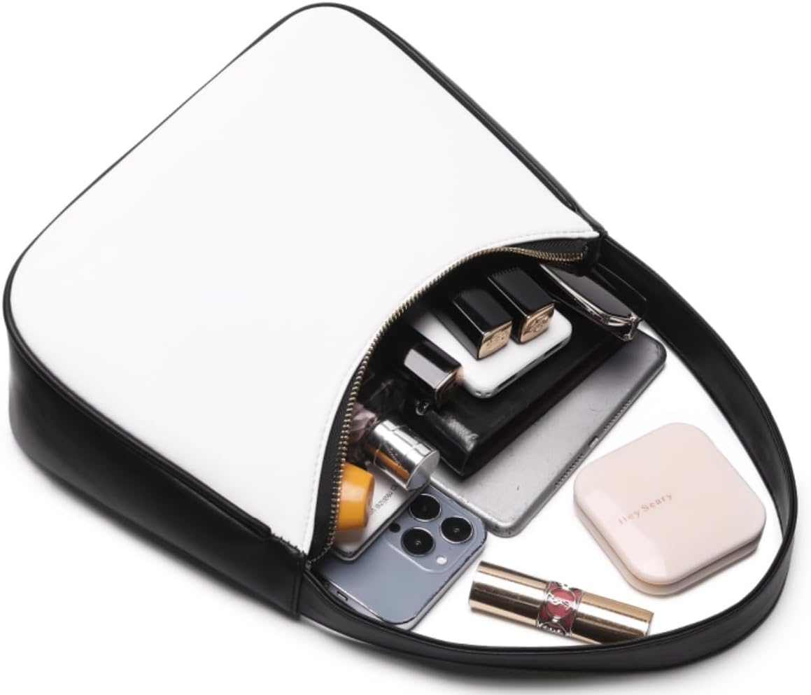 Shoulder Bags for Women, Cute Hobo Tote Handbag Mini Clutch Purse with Zipper Closure - Image 2