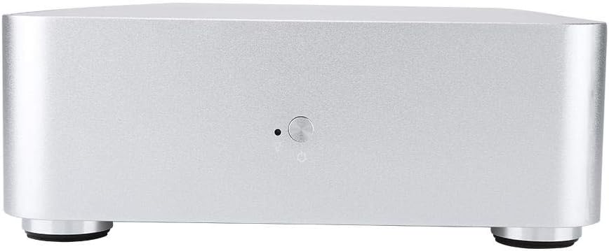 Tonysa Aluminum Alloy Mini Computer Case Portable HTPC Case PC Computer Case 3.5mm Integrated Frame for 3.5in/2.5in Hard Disk, for ITX motherboard(Silver USB3.0)