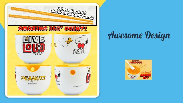 Amazon.com: Get Trend Peanuts Snoopy Ramen Bowl 3 Pc Set with