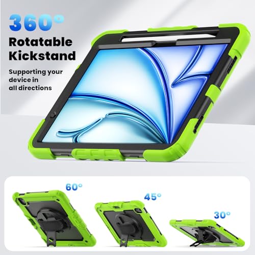 Étui intégral iPad Air 11 M4 avec protège-écran et support vert - 5