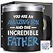 Lifecapido Fathers Day Gift for Son, Amazing Son and Incredible Father 14oz Insulated Coffee Mug With Card, Father’s Day Birthday Gifts, Black