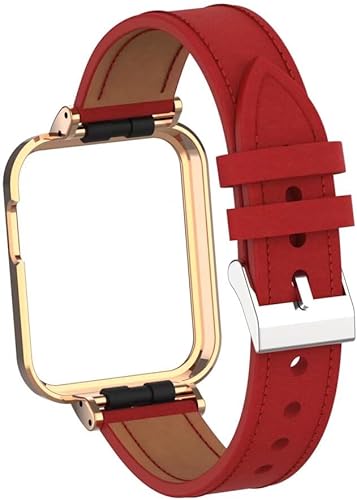 Vista 13 de Compatible con Xiaomi Mi Watch Lite/Redmi Watch, correa de cuero de repuesto con marco de metal para Xiaomi Redmi Watch Fitness Tracker