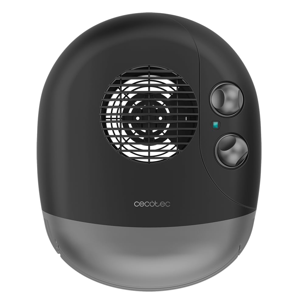 Cecotec Riscaldatore elettrico a basso consumo ReadyWarm 2000 Max Horizon Black. Termoventilatore da 2000 W, 3 modalità, termostato regolabile, uso semplice, area di copertura 20 m2, nero