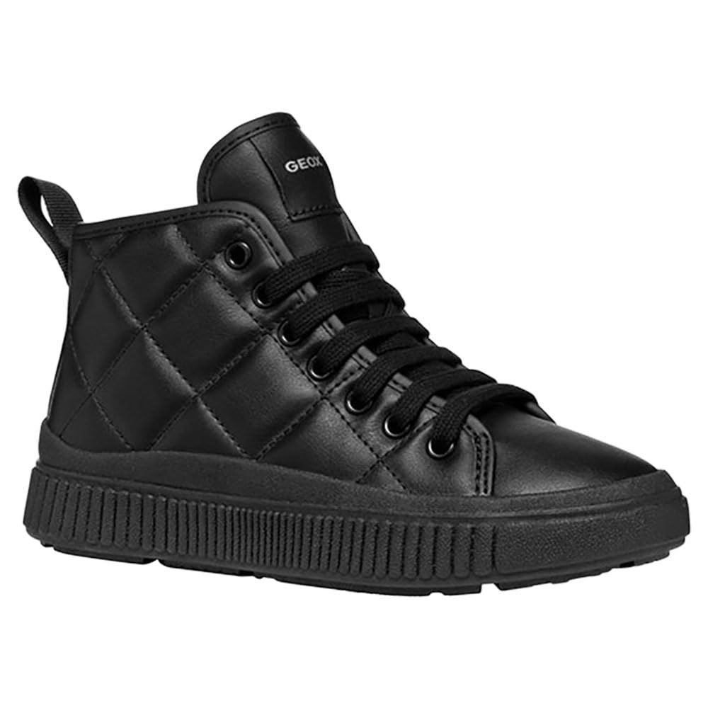 Geox Girl's J Laquinny Girl B Sneaker, Black B, 0 UK