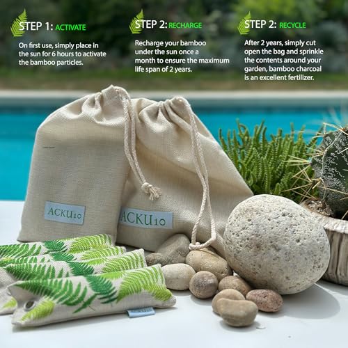 Inserções de sapato de carvão natural (pacote com 12) - Inserções de absorção de umidade e eliminaçã