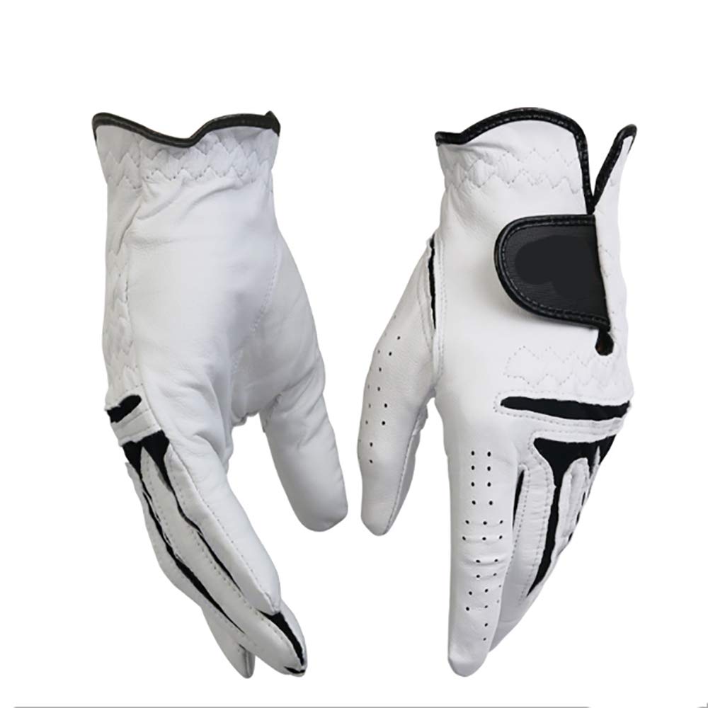 Gants De Golf, Gants en Cuir pour Hommes à Gauche Et à Droite, Doux Et Confortables, Gants De Golf à Dix Doigts, Utilisés pour Le Golf 8 Pouces/Blanc
