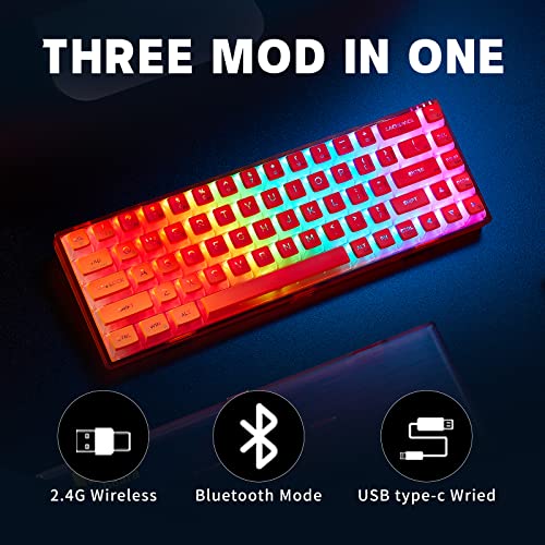 Hexgears Soda Wireless Mechanical Gaming Keyboard Rgb Backlit, Transparent Acrylic Gasket Mounted Mechanical Keyboard, Bt5.0/2.4Ghz/Usb-C, Hot Swap Clear Keycaps Keyboard For Win/Mac #TOP6