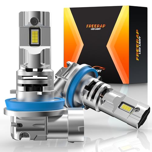 FREERAP H11 LED Bulb 26000LM 6500K 500% Super Brighter H8/H9 LED Headlight Bulb with Fan Built-in Turbo Fan Exterior Bulb IP68 Waterproof Plug and Play Pack of 2 (H11/H8/H9)