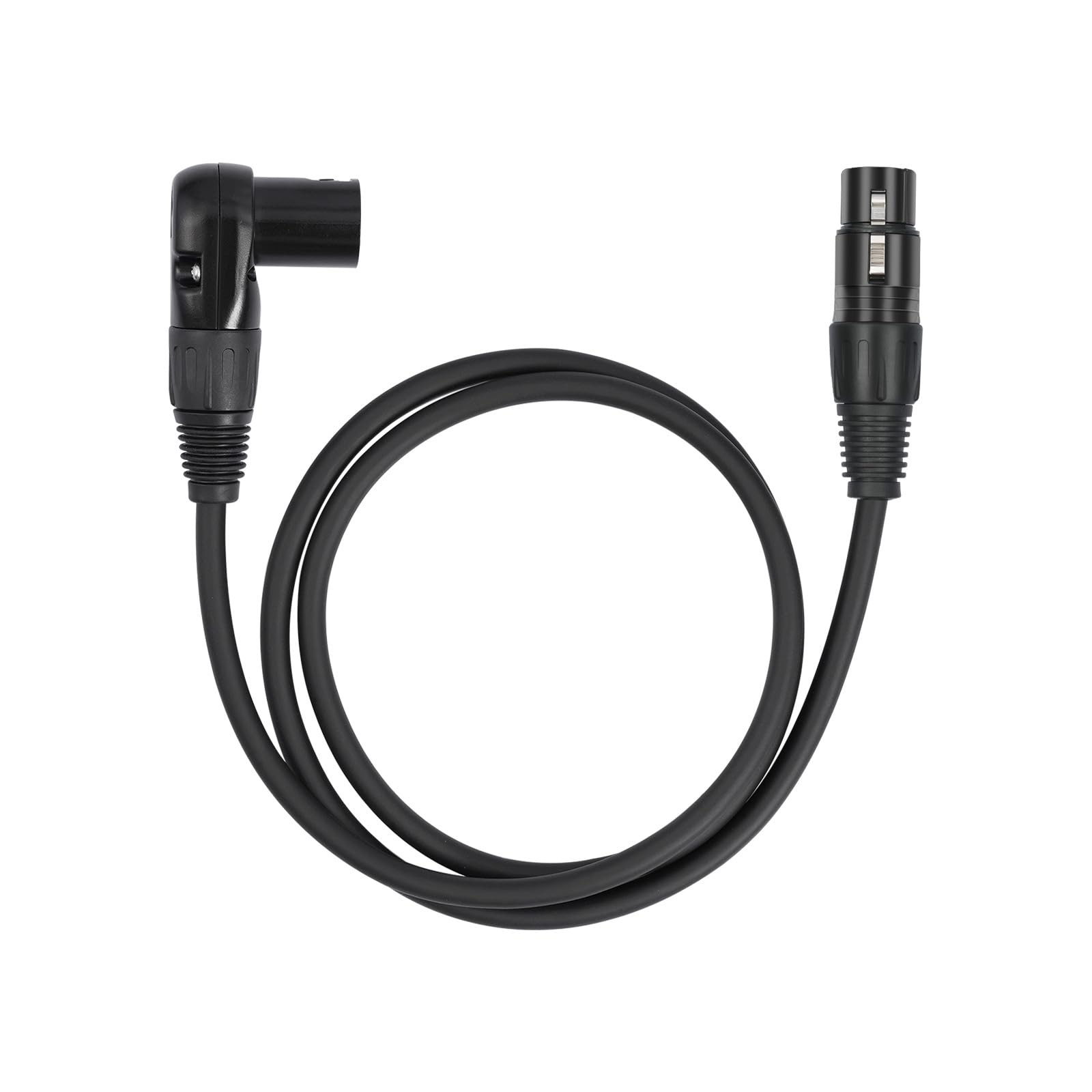 GZCRDZ Haakse XLR Kabel – 1,8 M, 90° Mannelijk Naar Recht Vrouwelijk, 3-pins, Zinklegering, Voor Microfoon, DMX, Mixer, Verstelbare Hoek