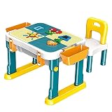 LIRUXUN Multifuncational Building Blocks Table Kids Activity Table Big Size Compatible Educational C
