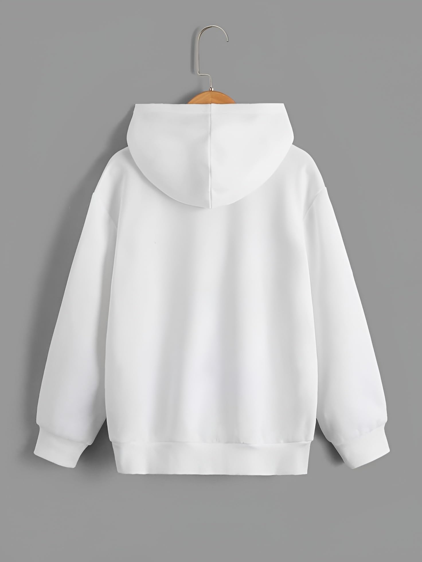 DRKx VSTRA Unisex Premium White Hoodie – Ultra-Soft Solid Pullover for Winter (in, Alpha, L, Regular) 4