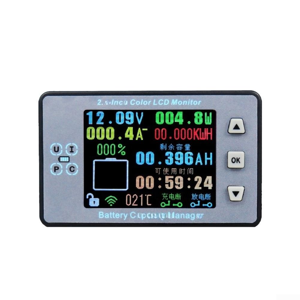 Misuratore di coulombmetro con display a colori da 2,4 pollici, 120 V, 500