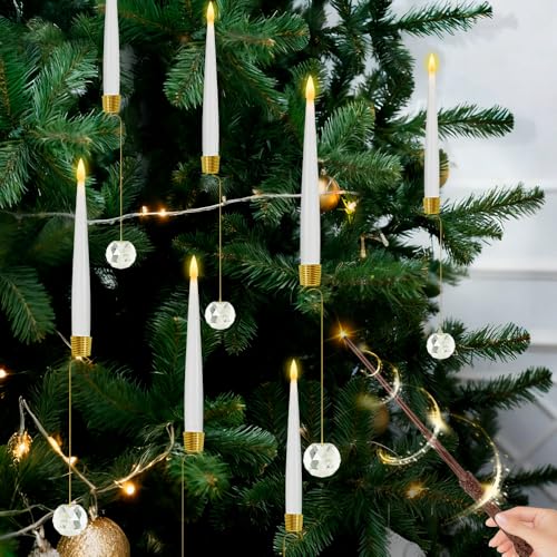 Foreverup 12 Stück Weihnachtsbaumkerzen mit Fernbedienung,...