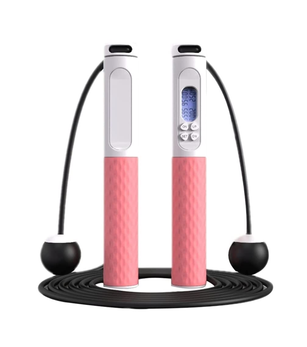 Comba de Saltar Cardio Cuerda De Saltar De Fitness Ajustable Mango De Peso Entrenamiento Cuerda De Saltar Digital Con Entrenamiento De Contador De Calorías Gimnasio Cuerda para Saltar