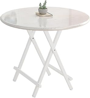 ダイニングテーブル 折りたたみ 丸い Nicffdi 折りたたみ式 直径60cm*高さ54cm 折り畳みテーブル コンパクト 完成品 安定 耐久性 耐荷重 省スペース 食事用 勉強 仕事 (60*60*54CM,ホワイト)